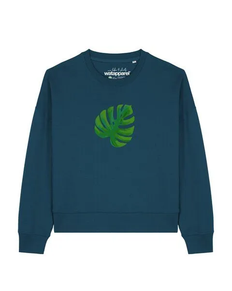 watapparel watapparel Sweatshirt Frauen Monstera 2.0, Deep teal, – Produktbild 1 von 2