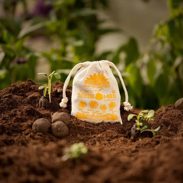 Die Stadtgärtner Die Stadtgärtner 8 Seedbombs "Sonnenblumen" im Mini-Jutebeutel – Produktbild 2 von 4