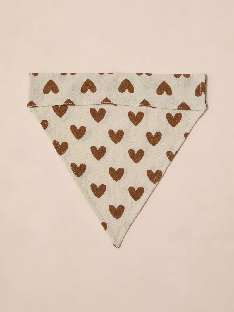 Vertbaudet Bandana für Hunde aus Baumwolle, Beige herzen, – Produktbild 2 von 4