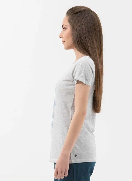 ORGANICATION ORGANICATION Garment Dyed T-Shirt aus Bio-Baumwolle mit Blumen-Print, Grey, – Produktbild 3 von 4