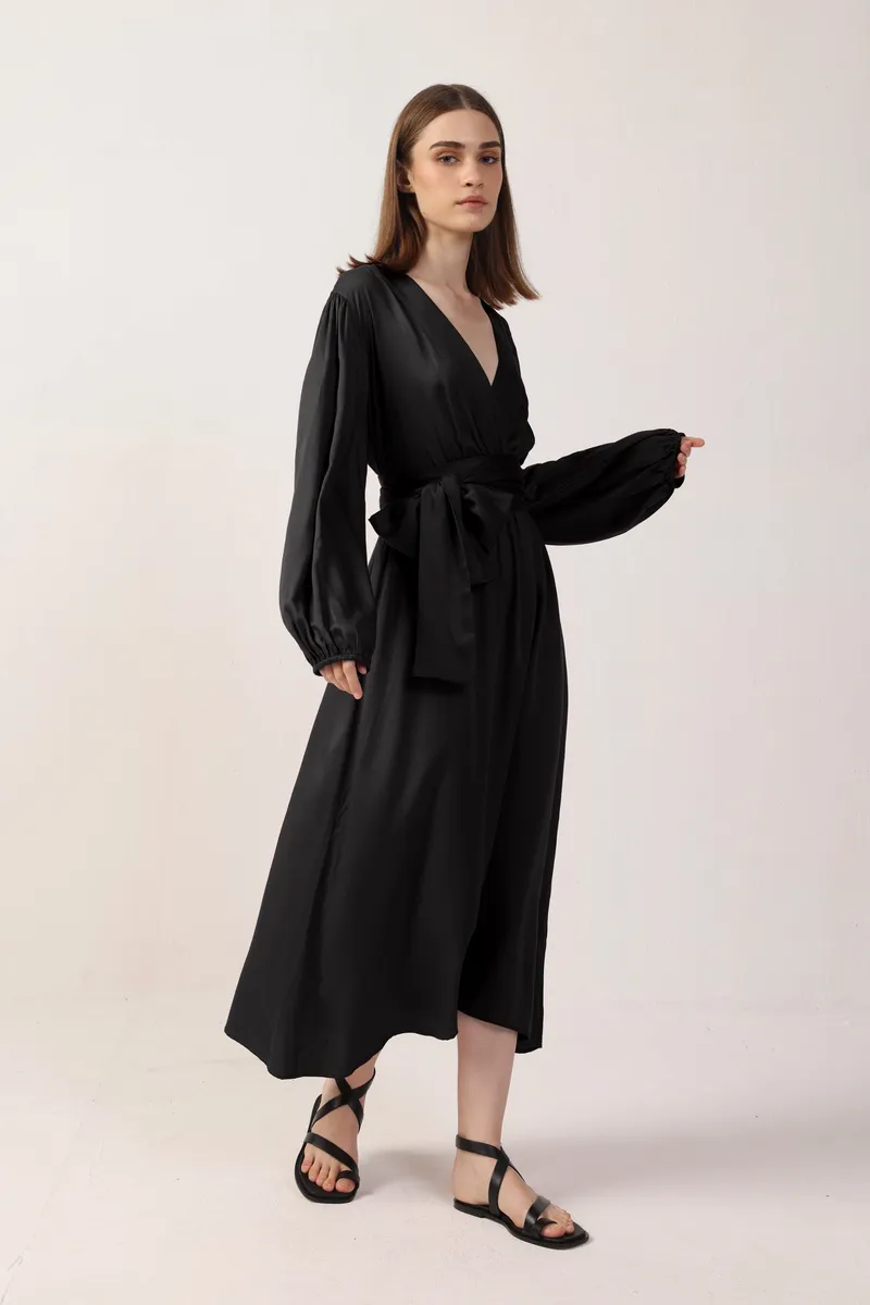 Neu Nomads Neu Nomads Damen vegan Kleid Rachel Langarm Schwarz, Schwarz, – Produktbild 1 von 2