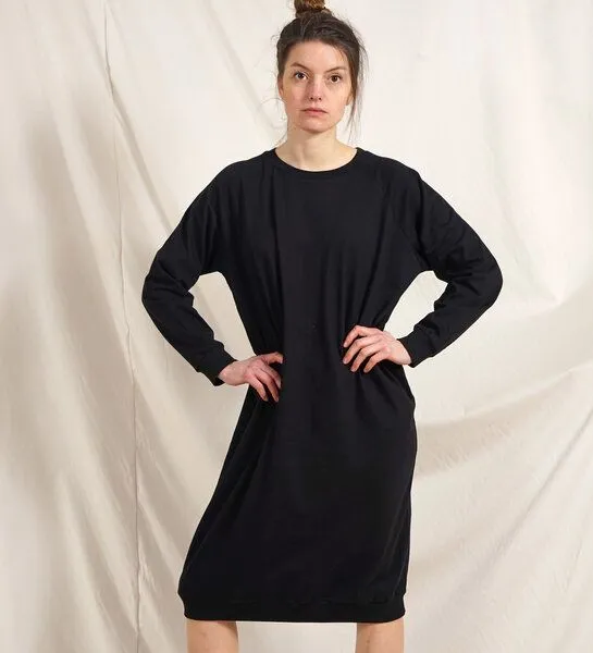 Lena Schokolade Lena Schokolade Long Pulli Dress aus Bio-Baumwolle, Schwarz, – Produktbild 8 von 8