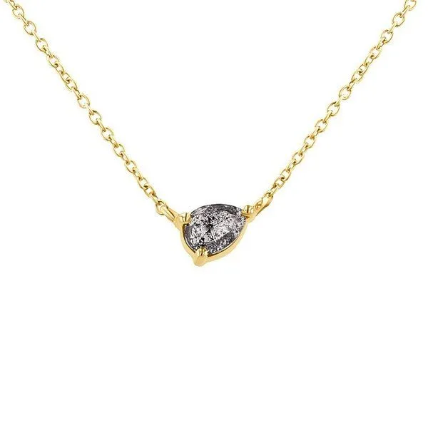 Eppi Eppi Halskette mit Salt and Pepper Diamant in Birnenform Maliah, Gelb, – Produktbild 1 von 4