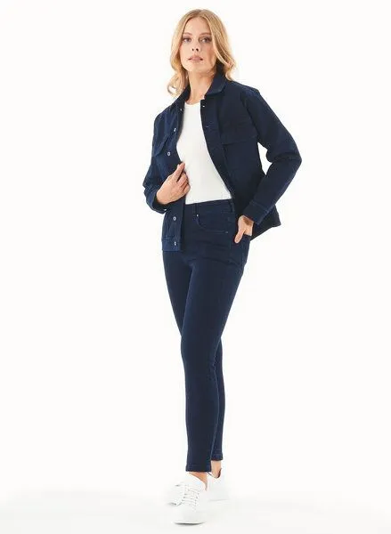 ORGANICATION ORGANICATION High Waist Skinny Jeans aus Bio-Baumwolle, Blau(dark navy), – Produktbild 2 von 4