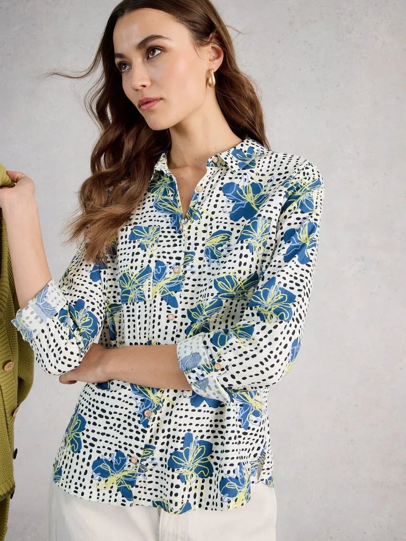White Stuff Bluse Sophie aus Bio-Baumwolle - 36, Elfenbein print, – Produktbild 3 von 4