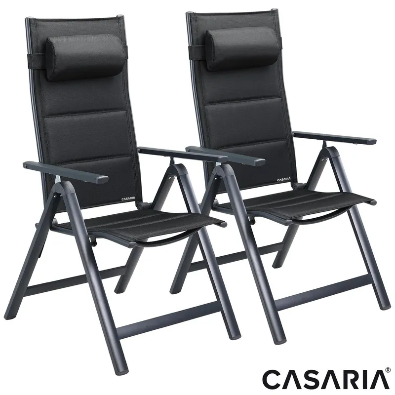 Casaria® Casaria Casaria Gartenstuhl Bern Premium 2er-Set Anthrazit gepolstert – Produktbild 1 von 1