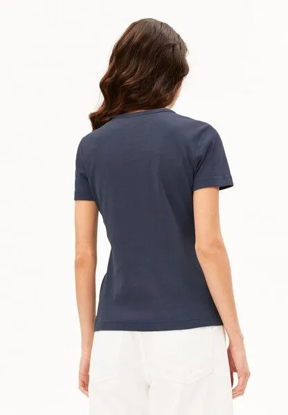 ARMEDANGELS ARMEDANGELS GMT DYE RIB Damen Ripp-T-Shirt aus Bio-Baumwoll Mix, Tinted navy, – Produktbild 2 von 4