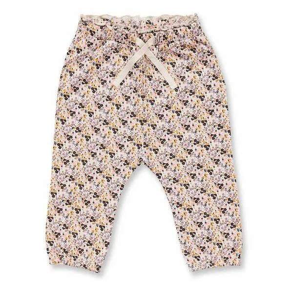 Sense Organics sense-organics Baby Sweathose mit süßem Blumendruck, Modell VANNA von Sense Organics GOTS, Blumendruck auf weiß, – Produktbild 1 von 3