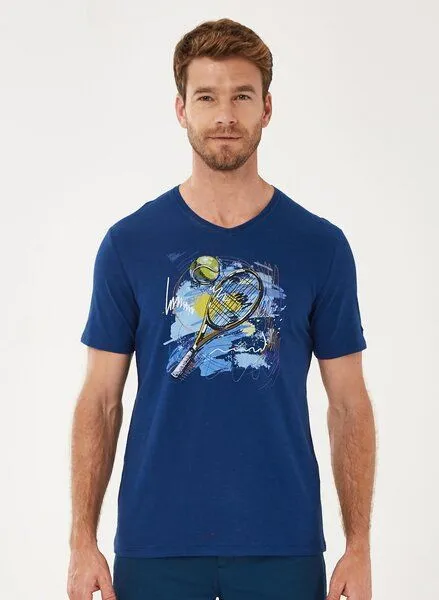 ORGANICATION ORGANICATION T-Shirt aus Bio-Baumwolle mit Print, Navy, – Produktbild 1 von 4