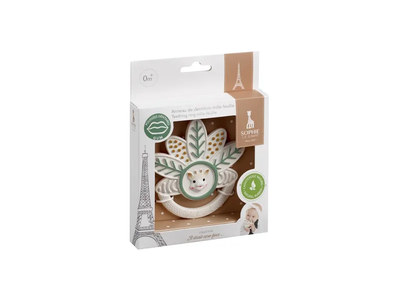 Sophie la Girafe Sophie la Girafe Beißring und Greifling Blätter, Naturkautschuk Maße 10 x 10 x 0,5 cm, Mehrfarbig, – Produktbild 2 von 2