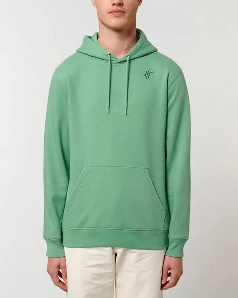 Human Family Human Family Bio Unisex Basic Hoodie - "HF", Mintgrün, – Produktbild 2 von 4