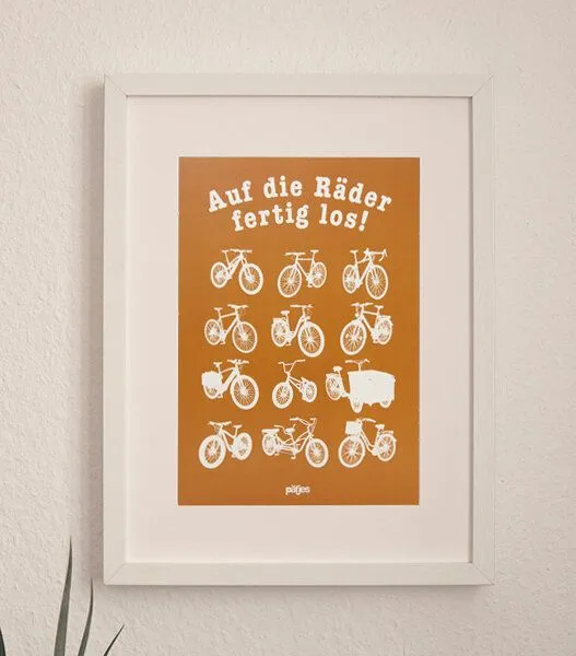 päfjes päfjes Auf die Räder fertig los - Poster A4, Curry, – Produktbild 1 von 2