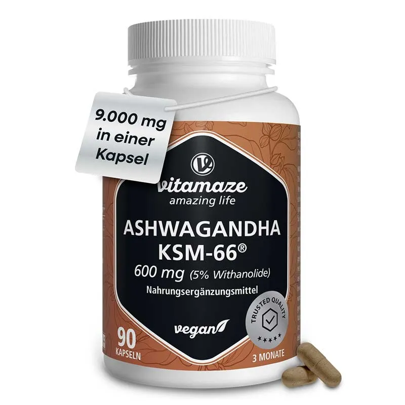 vitamaze Vitamaze Ashwagandha 600 mg KSM-66 Kapseln – Produktbild 2 von 2