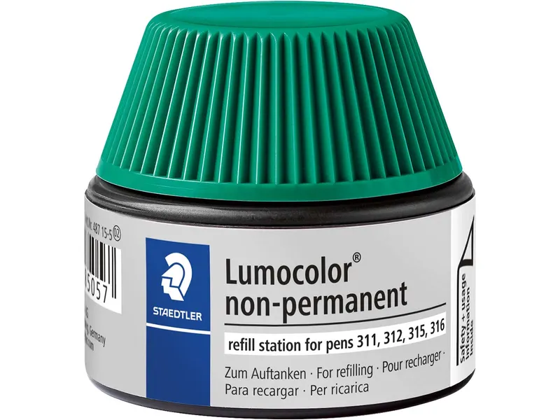 Staedtler STAEDTLER Nachfülltinte für Universalstift "Lumocolor" wasserlöslich, grün – Produktbild 1 von 1