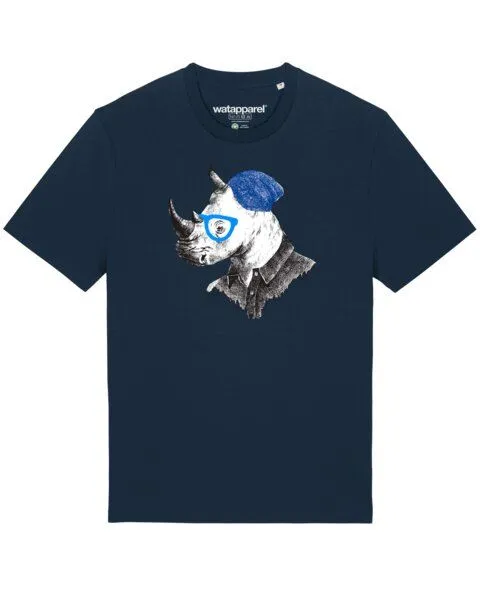 watapparel watapparel T-Shirt Unisex Nashorn, French navy, – Produktbild 1 von 4