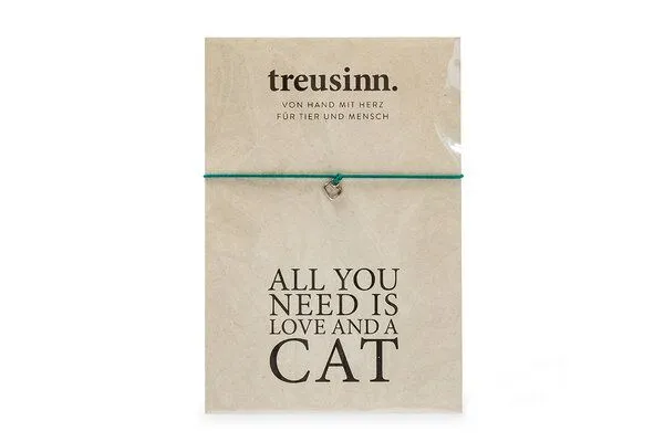 Treusinn Treusinn Armband BUDDY All you need...CAT Herz-Anhänger, Petrol, – Produktbild 2 von 2