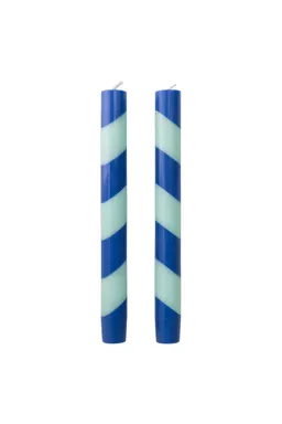 Tranquillo Handgearbeitete Stabkerzen GLUMI TWIST 2er-Set, 20 cm - blau – Produktbild 1 von 1