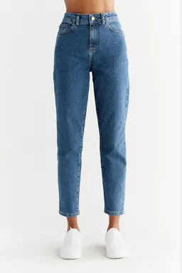 Evermind Evermind Damen vegan Jeans Mom Fit Lapis Blau – Produktbild 1 von 1