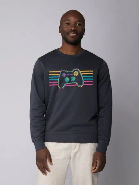 watapparel watapparel Sweatshirt Unisex Retro Joystick, India ink grey, – Produktbild 2 von 3
