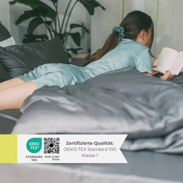 AGA.PIE AGA.PIE Damen Pyjama-Set Kurzarm aus 100% Lyocell aus Bambuscellulose, Salbei, – Produktbild 4 von 4