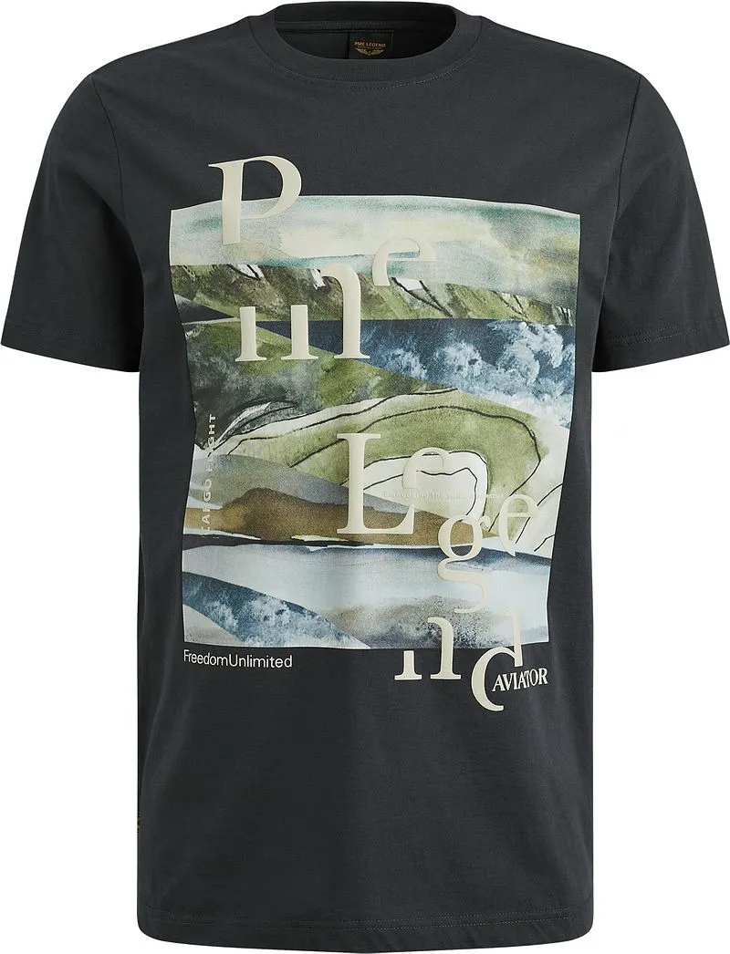 PME Legend PME Legend Jersey Artwork T-Shirt Navy, Dunkelblau, – Produktbild 2 von 5
