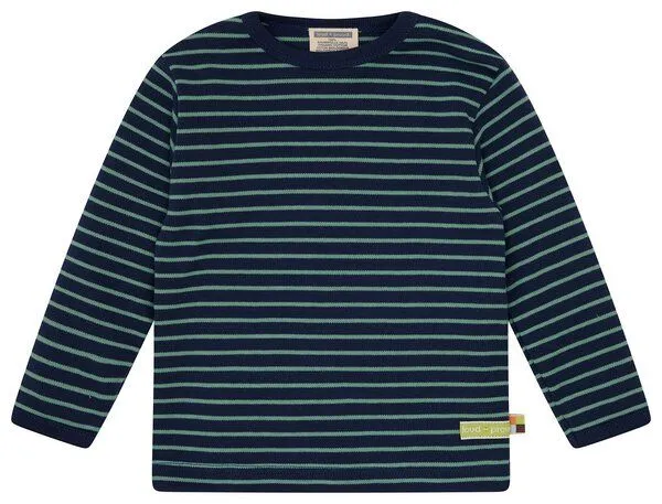 loud + proud loud + proud Babys & Kinder Shirt Streifen, GOTS-zertifiziert, Ultramarine(blau), – Produktbild 1 von 2