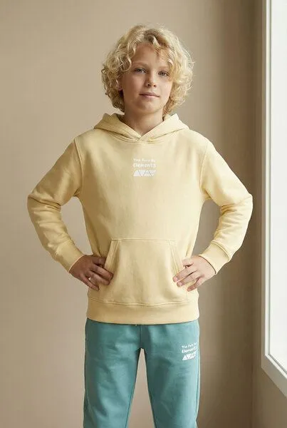 THE FACE OF ELEMENTS THE FACE OF ELEMENTS Playful Color Rush - Relaxed Fit Kids Hoodie aus 100% Bio-Baumwolle, Butterlemon (gelb), – Produktbild 2 von 4