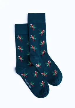 Natural Vibes Natural Vibes Papagei Socken | Bio GOTS | Papageienmuster | Bunte Socken |Herren Damen Socken – Produktbild 1 von 1