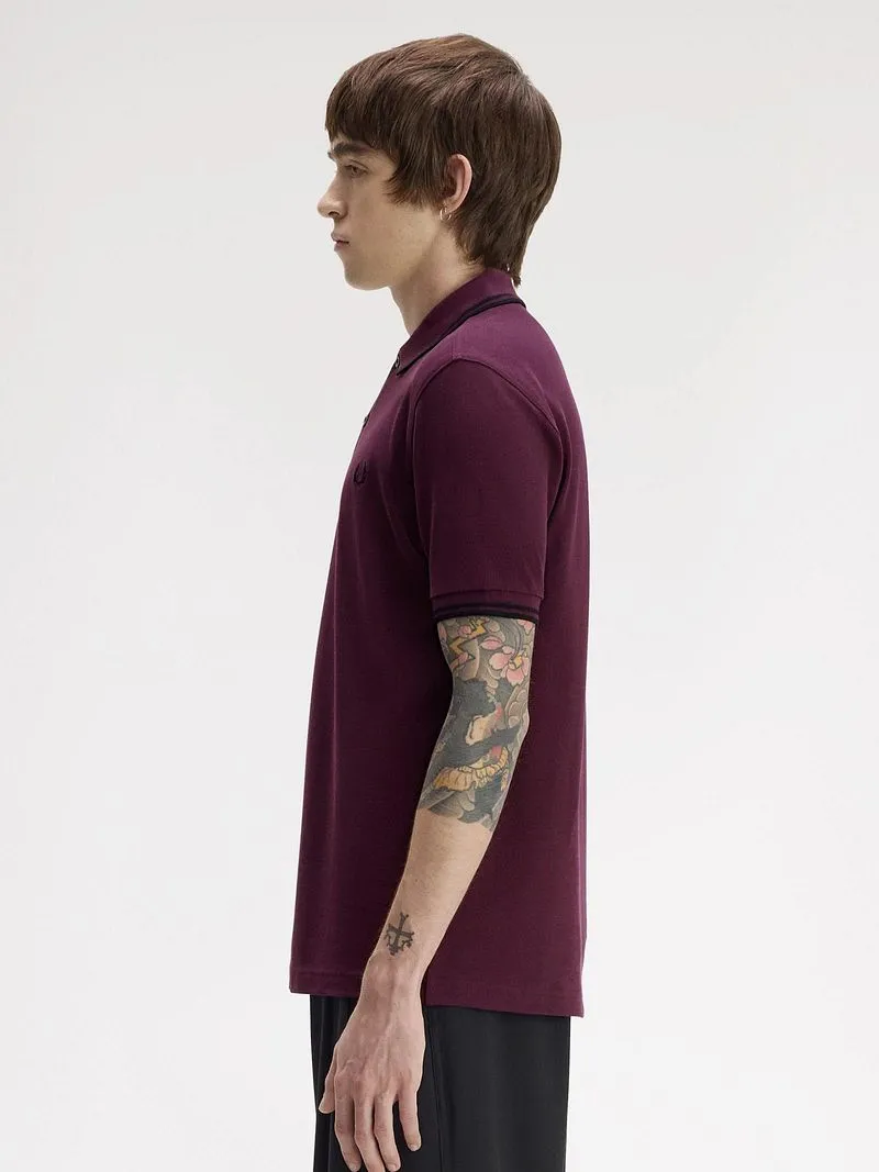 Fred Perry Fred Perry Poloshirt Tipped M3600 Plum 84C - Größe XL, Violett, – Produktbild 2 von 5