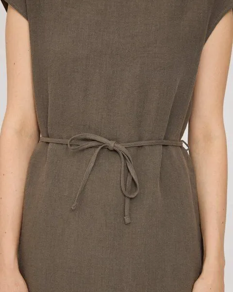 Mazine Mazine Mini-Kleid aus 100% Leinen, Olive brown (braun), – Produktbild 3 von 3