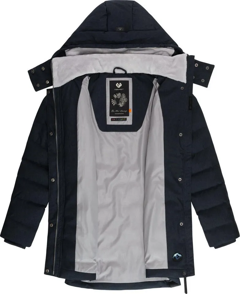 ragwear ragwear Kurzmantel Ashanta Wasserdichter Winterparka mit gefütterter Kapuze, Blau, – Produktbild 1 von 5