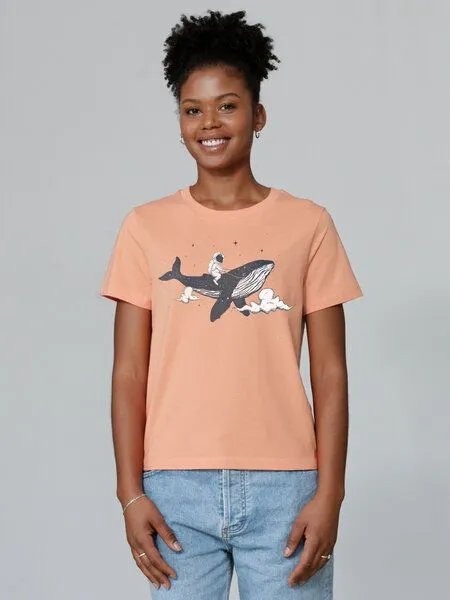 watapparel watapparel T-Shirt Frauen Spacewhale, Fraiche peche, – Produktbild 2 von 4