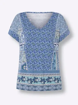 heine Kurzarmshirt jeansblau-bleu-bedruckt – Produktbild 1 von 1