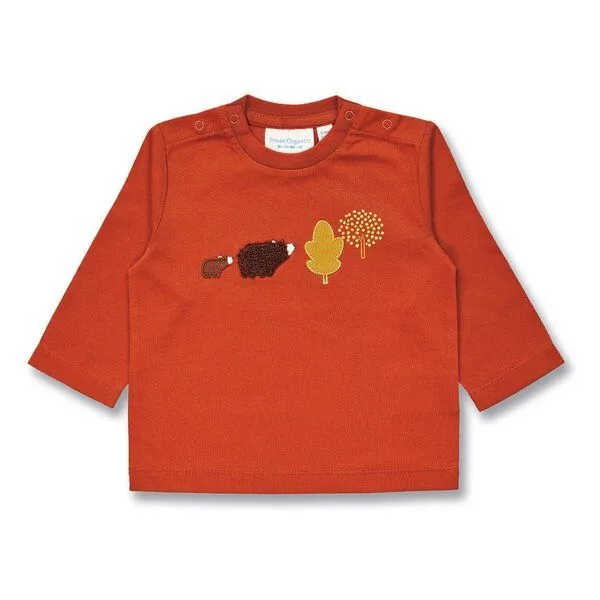 Sense Organics Sense Organics Baby Langarmshirt, Modell ELAN, Bär & baum auf terrakotta, – Produktbild 1 von 3