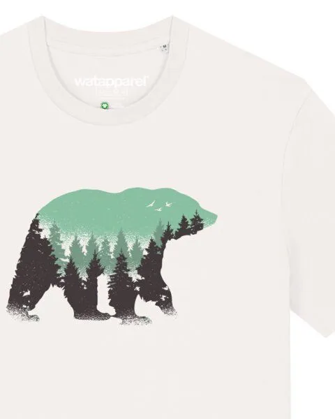 watapparel watapparel T-Shirt Unisex Waldbär, Off white, – Produktbild 3 von 4