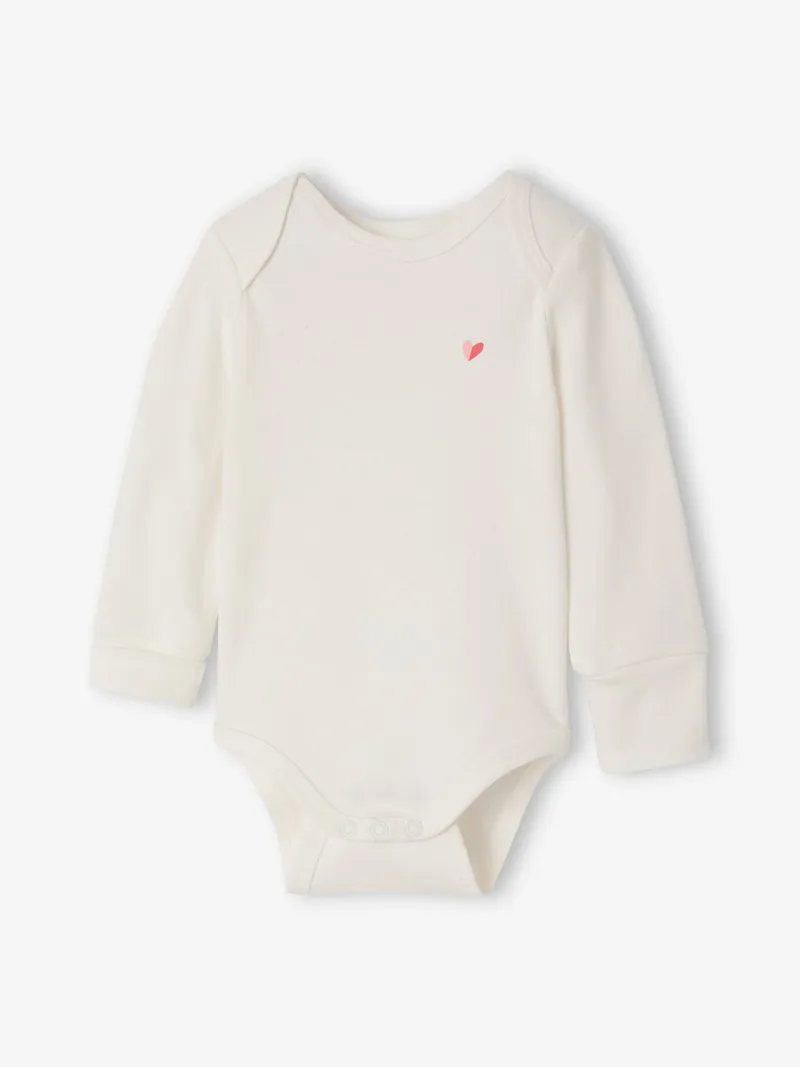 Vertbaudet Vertbaudet Langarmbodys 5er-Pack Baby Mädchen, Wollweiß, – Produktbild 2 von 4
