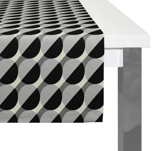Nature by Adam Nature by Adam Tischläufer aus 100% Bio-Baumwolle - Made in Germany - Circles, Grau, – Produktbild 1 von 4