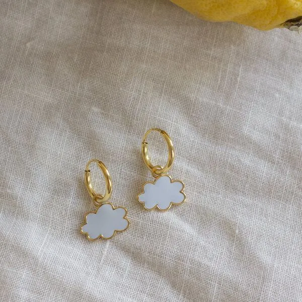 Paeoni Colors Paeoni Colors Wolken-Creolen aus 18k Gold Vermeil, 925 Sterling Silber – Produktbild 4 von 4