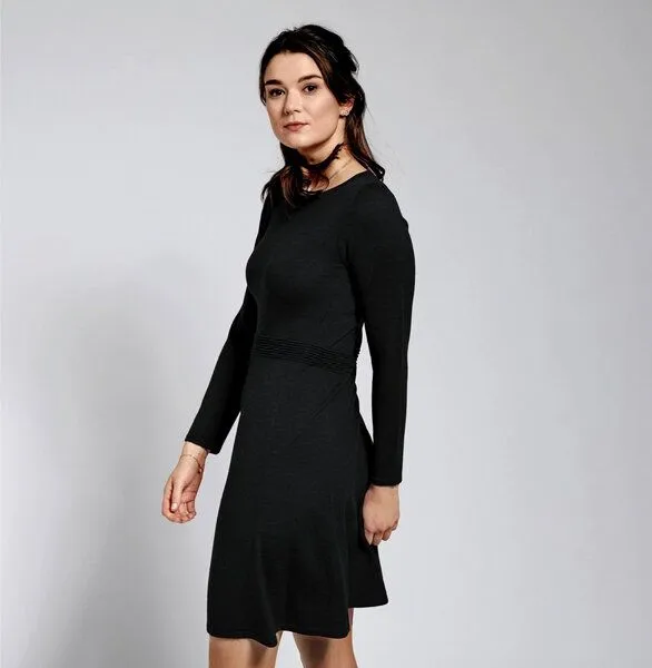 Kokon Zwo Kokon Zwo Kleid Teilungsrippe 100% Merinowolle (ÖKO TEX), Schwarz, – Produktbild 3 von 3