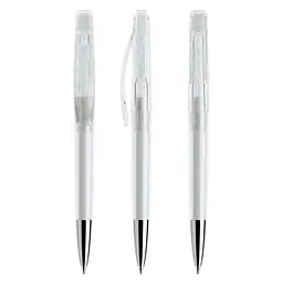 prodir prodir® Druckkugelschreiber DS 2 mit polierter Metallspitze, blaue Mine, klar transparent – Produktbild 1 von 1