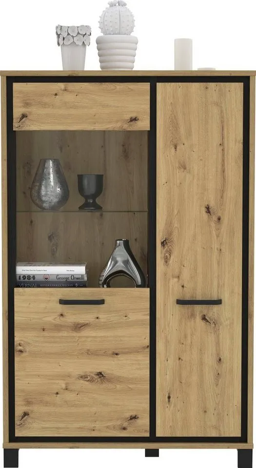 FORTE Vitrine Trondheim Höhe 161 cm, Braun, – Produktbild 5 von 5