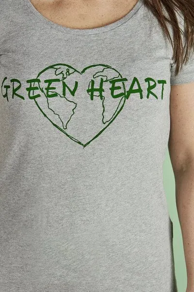 La Gitana La Gitana Shirt Eco Woman NIN Grau mit Statement, Grau meliert "greenheart", – Produktbild 2 von 4
