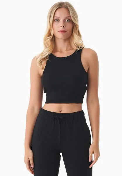 ORGANICATION ORGANICATION SONNIA | Cropped Rib Top aus Bio-Baumwolle, Black, – Produktbild 1 von 4
