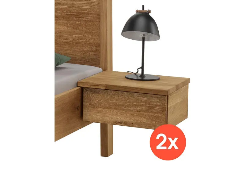 Cinall Cinall Nachttische "Aalbaek" B 43 x T 39 x H 20 cm, hängend, Eiche, 2 Stk. – Produktbild 1 von 1
