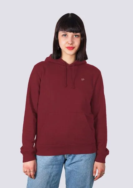 vis wear vis wear unisex Hoodie aus Bio-Baumwolle, Weinrot, – Produktbild 2 von 2