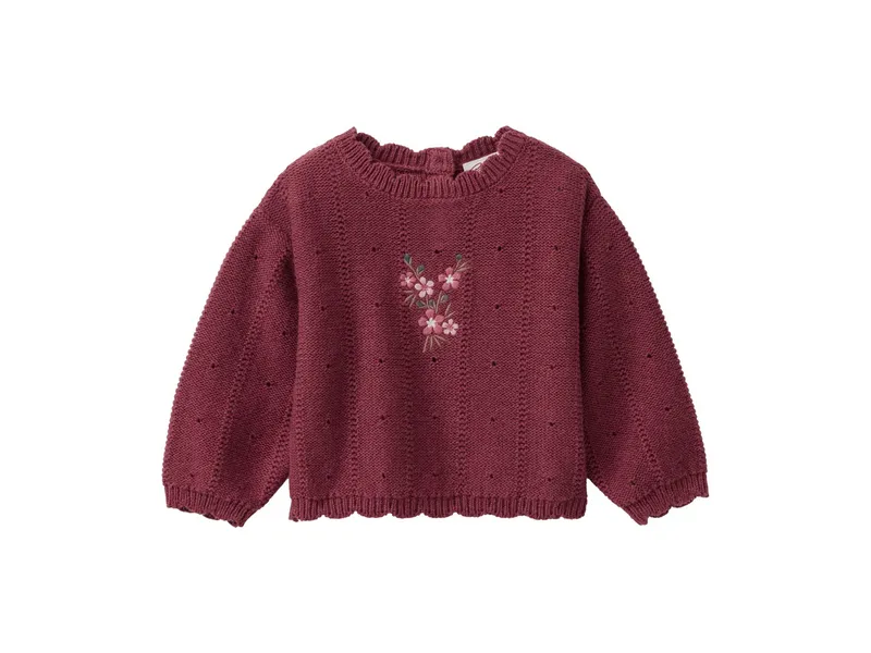 People Wear Organic People Wear Organic Strick-Pullover bordeaux mélange 98/104, Rot, – Produktbild 1 von 1