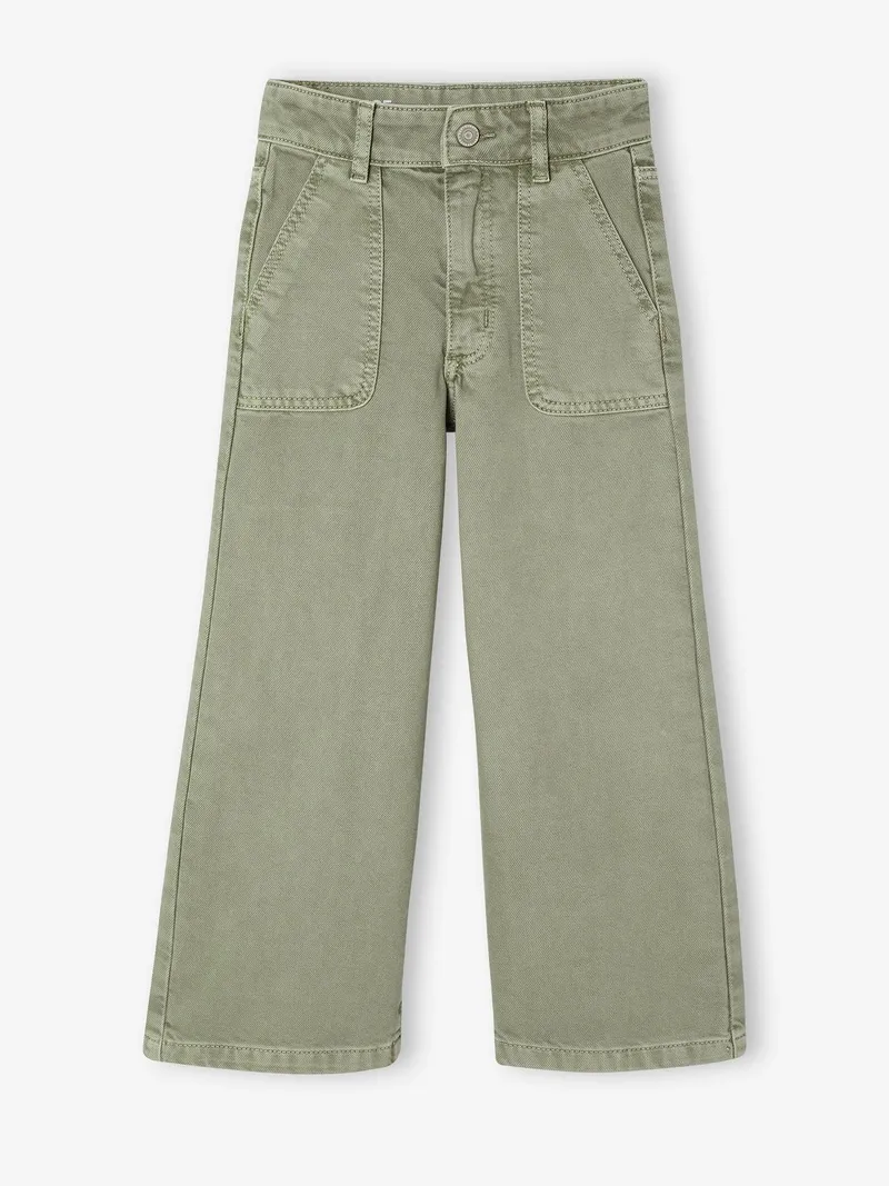 Vertbaudet Weite Mädchen Hose, Graugrün, – Produktbild 3 von 3
