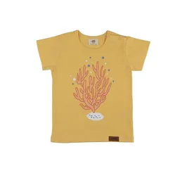 Walkiddy Baby T-Shirt GOTS zertifiziert Bio-Baumwolle, Senfgelb, Seepferdchen-Motiv, Walkiddy – Produktbild 1 von 1