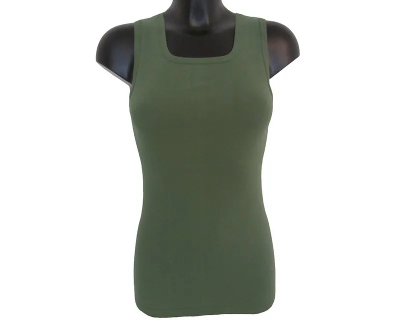 HERMKO Unterhemd 1325 Longshirt Bio-Baumwolle Basic Übergrößen Tank Top angenehm weich, Grün, – Produktbild 2 von 2