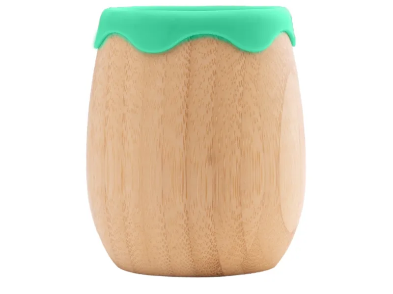 Bambuskind Bambuskind Kindergeschirr Becher, aus Bambus Maße 9 x 6 cm, Natur, grün, – Produktbild 2 von 2